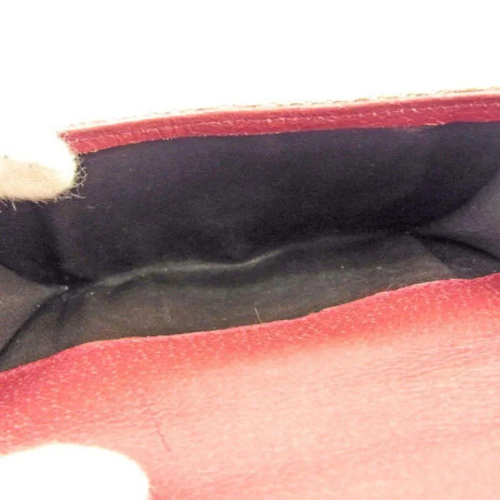 Gucci Wallet Purse Folding wallet GG Beige Red Woman unisex Authentic Used - Picture 4 of 6